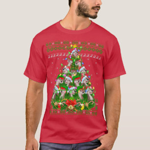 Otters Xmas Lighting Tree Santa Otter Ugly Christm T-Shirt
