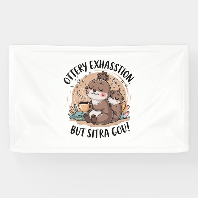 Ottery Expression Cute Sloth and Baby Banner (Horizontal)