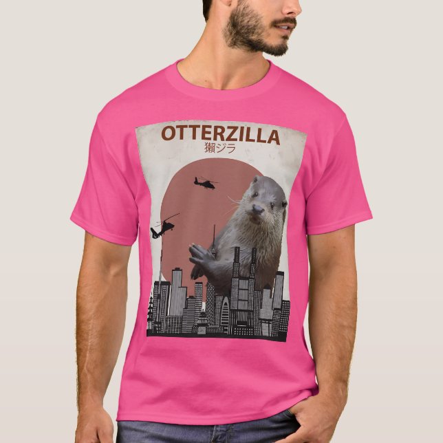 Otterzilla - Giant Otter Monster T-Shirt (Front)