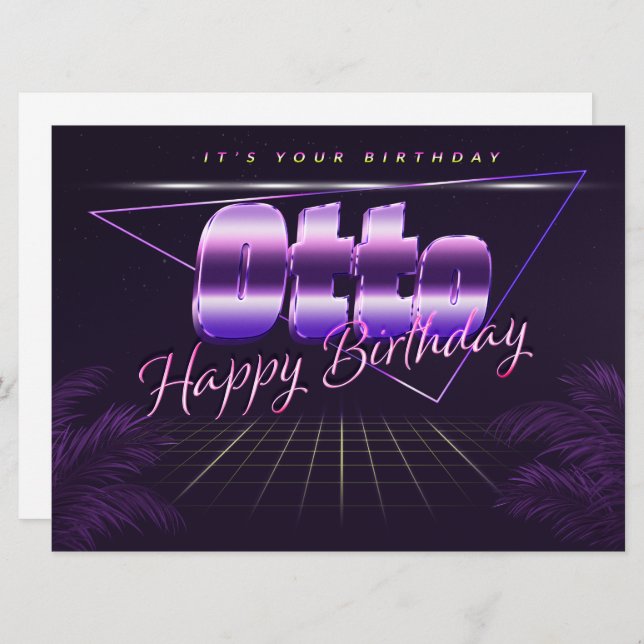 Otto Name First Name pura retro card Birthday (Front/Back)