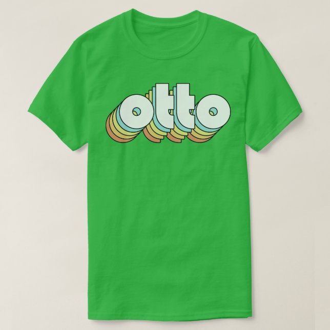 Otto Retro Rainbow Typography Faded Style T-Shirt (Design Front)