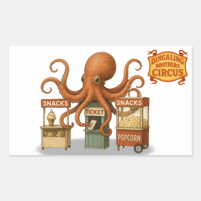 Otto’s circus snack shack rectangular sticker (Front)