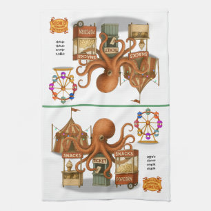 Otto’s circus snack shack tea towel