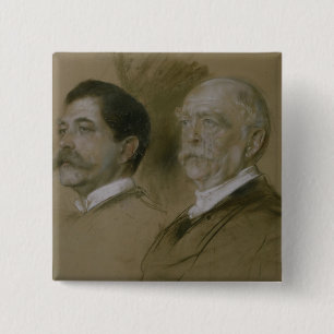 Otto von Bismarck and his Son Herbert 15 Cm Square Badge