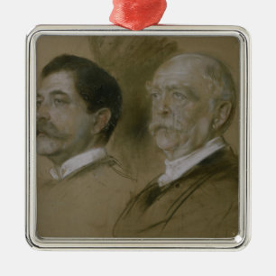 Otto von Bismarck and his Son Herbert Metal Tree Decoration