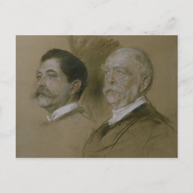 Otto von Bismarck and his Son Herbert Postcard (Front)