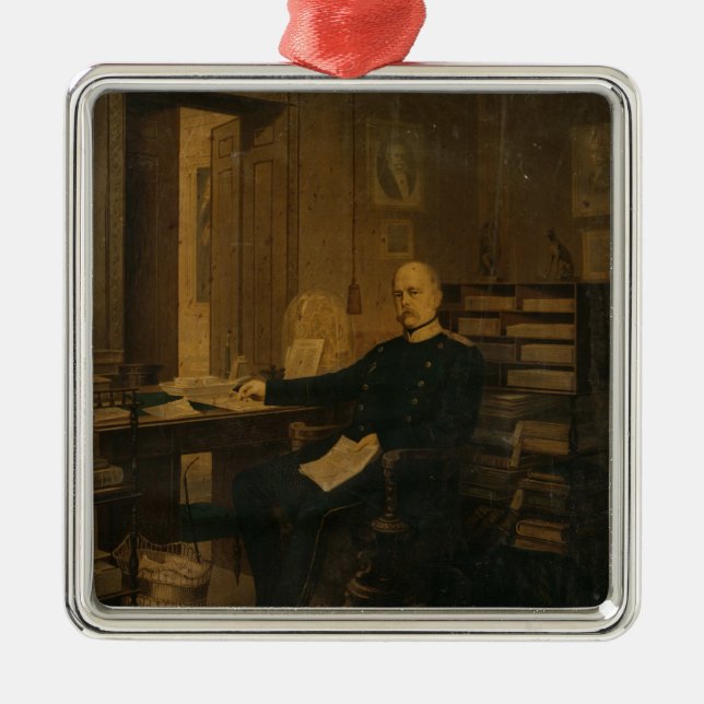 Otto von Bismarck in his Study Metal Tree Decoration (Front)
