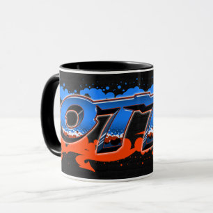 Otto Vorname Name Graffiti blue orange Tasse Mug