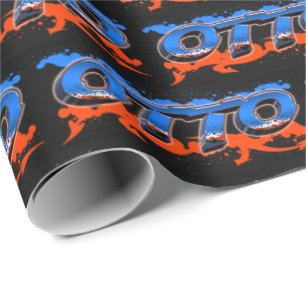 Otto Vorname Name Graffiti blue orange Wrapping Paper