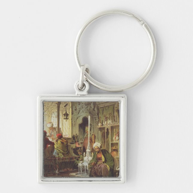 Ottoman Coffee House, 1862 (colour litho) Key Ring (Front)