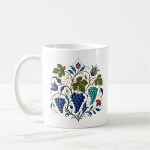 Ottoman Grape & Tulip Botanical Art Floral Coffee Mug