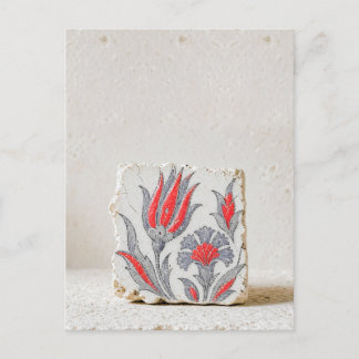 Ottoman Iznik Tulip Tile, Turkish Ceramic Art Postcard