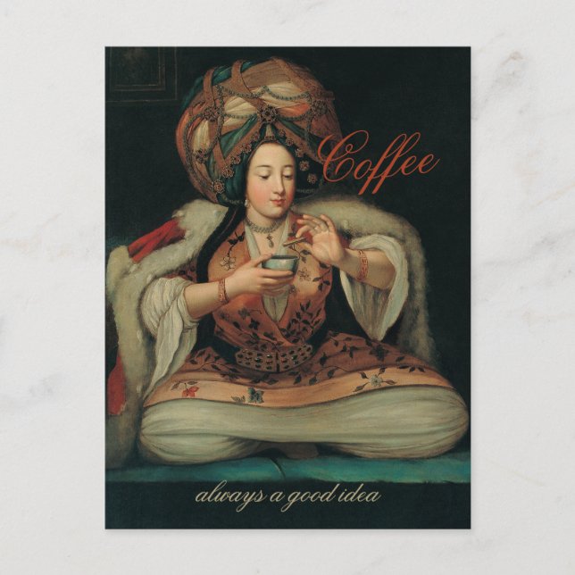 Ottoman lady enjoying coffee CC0266 Postcard (Front)