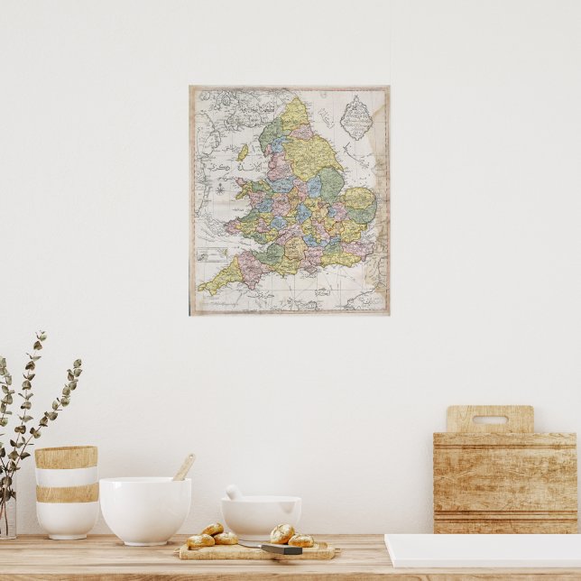 Ottoman Map of England (1803)  Poster (Kitchen)