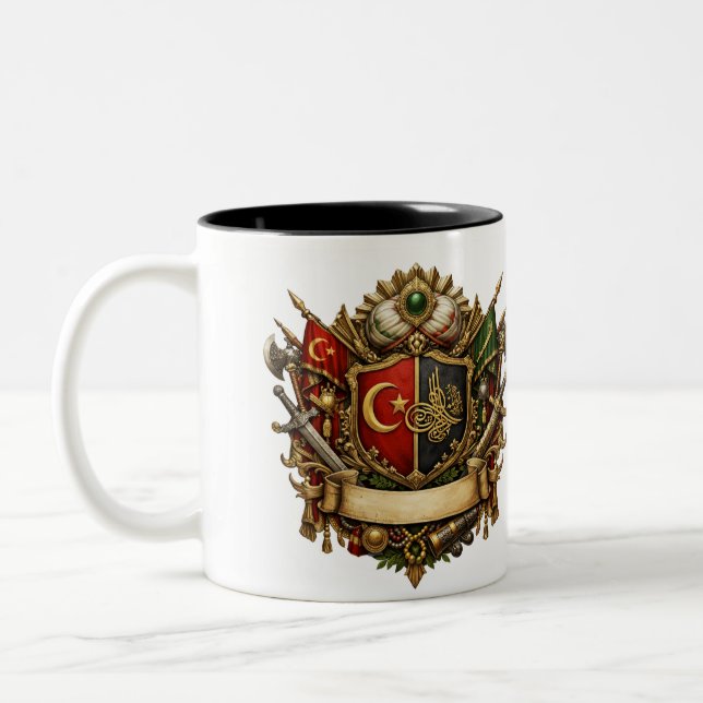 Ottoman Royal Crest & Legacy Quote Two-Tone Coffee Mug (Left)