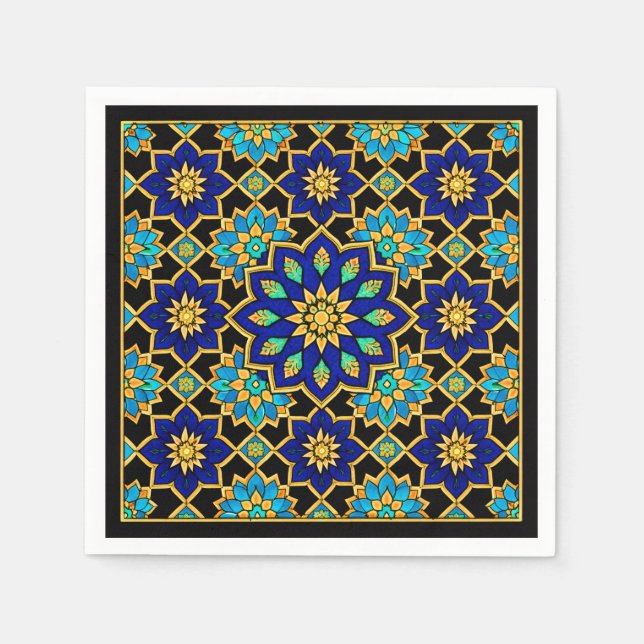Ottoman Style History Design Blue  Napkin (Front)