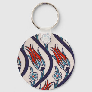 Ottomans Tulip Pattern / Tile Art Key Ring
