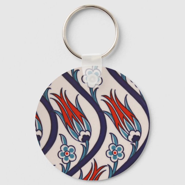 Ottomans Tulip Pattern / Tile Art Key Ring (Front)