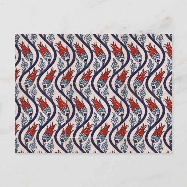 Ottomans Tulip Pattern / Tile Art Postcard (Front)