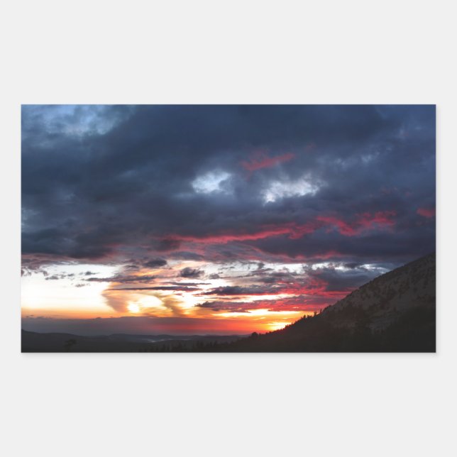 Ottoway Lake Sunset - Yosemite - Sierra Nevada Rectangular Sticker (Front)