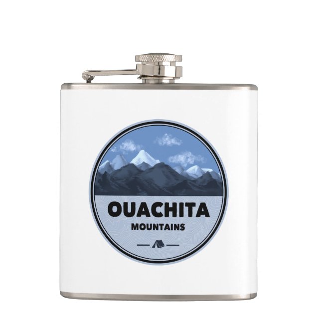 Ouachita Mountains Arkansas Oklahoma Camping Hip Flask (Front)