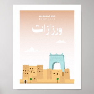 Ouarzazate City Morocco Illustration Poster