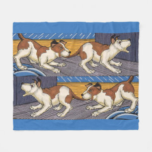 OUCH! dog bites dog Fleece Blanket