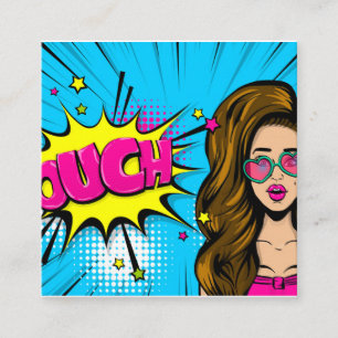  Ouch girl Square Business Card