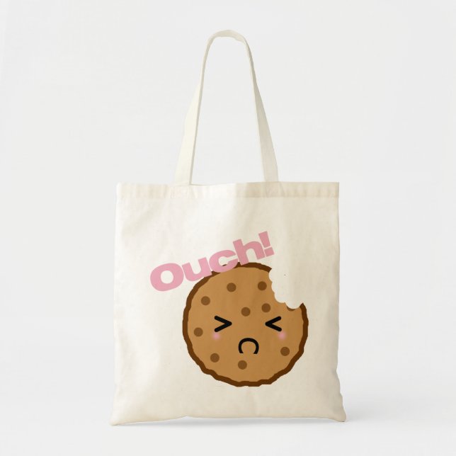 "Ouch!" says the Kawaii Cookie Tote Bag (Front)