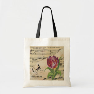 Oud Tulip Vintage Sheet Music Customised Tote Bag