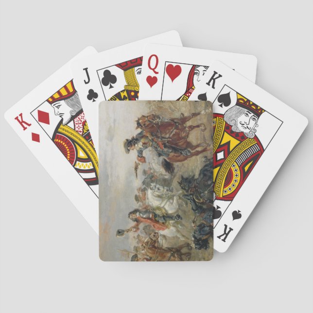Oudenaarde - A Cavalry Skirmish (oil on panel) Playing Cards (Back)