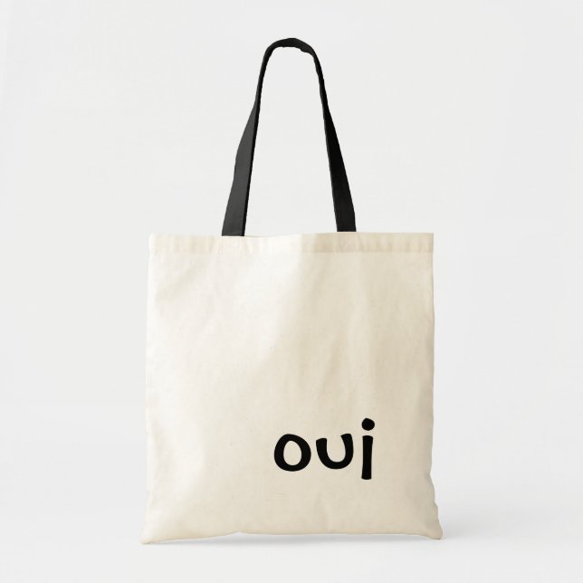 Oui Black & White Tote Bag  (Front)