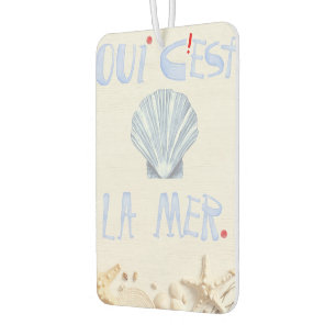 Oui C'est La Mer it's the sea Blue Beach Shell Car Air Freshener