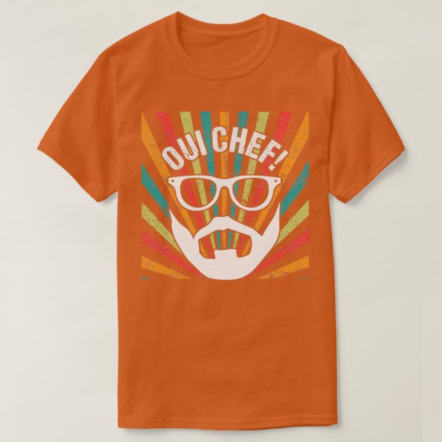 Oui Chef Bearded Chef Cuisine Restaurant 4 T-Shirt (Design Front)