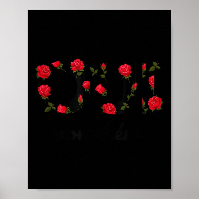 Oui Mon Cheri Cool French Expression Quotes Graphi Poster (Front)