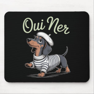 Oui Ner Dachshund Wiener Dog French Humour Funny S Mouse Pad