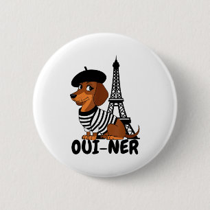 Oui-ner Dog Funny Dachshund Wiener Sausage Ween Do 6 Cm Round Badge