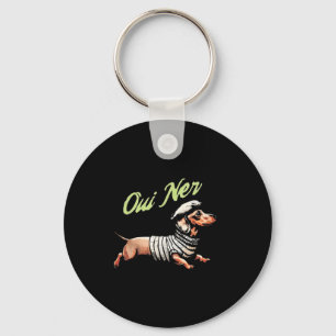 Oui Ner Funny Dachshund Wiener Dog French Humor  Key Ring