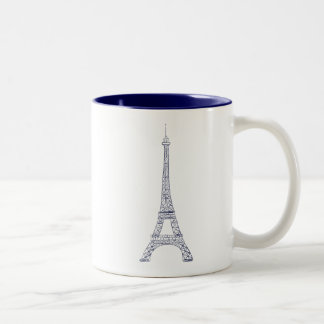 Oui Oui Eiffel Tower Paris Navy Two-Tone Mug