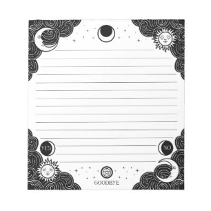 Ouija Lined Notepad Witchy Office Supply