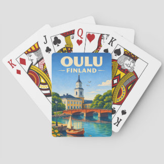 Oulu Finland Playing Cards Deck Vintage Travel Art