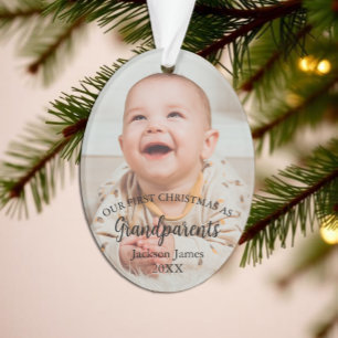 Our 1st Christmas as Grandparents Baby Photo Ornament