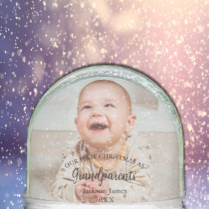 Our 1st Christmas as Grandparents Baby Photo Snowglobe