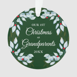 Our 1st Christmas as Grandparents Berry Wreath Ornament