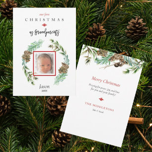 Our 1st Christmas As Grandparents Child Photo Card