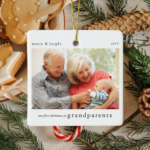 Our 1st Christmas as Grandparents Photo Keepsake Ceramic Ornament