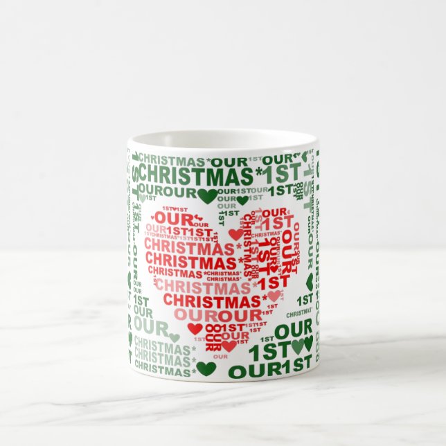 Our 1st Christmas Red Heart Coffee Tea Mug. Mug (Center)