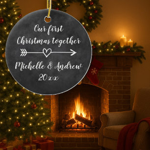 Our 1st Christmas together custom tree ornament