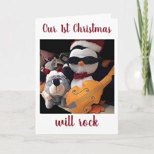 OUR ***1st CHRISTMAS*** WILL ROCK-ROCKIN' PENQUIN Holiday Card