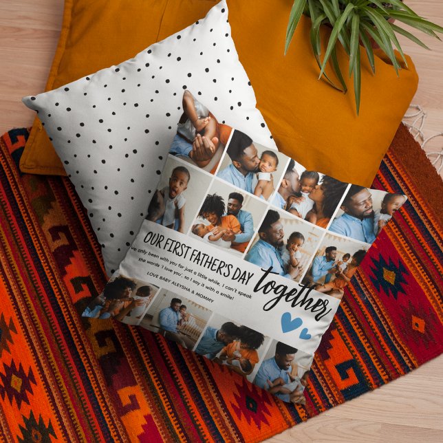 Our 1st Father's Day Together! Photo Collage Cushion (Creator Uploaded)